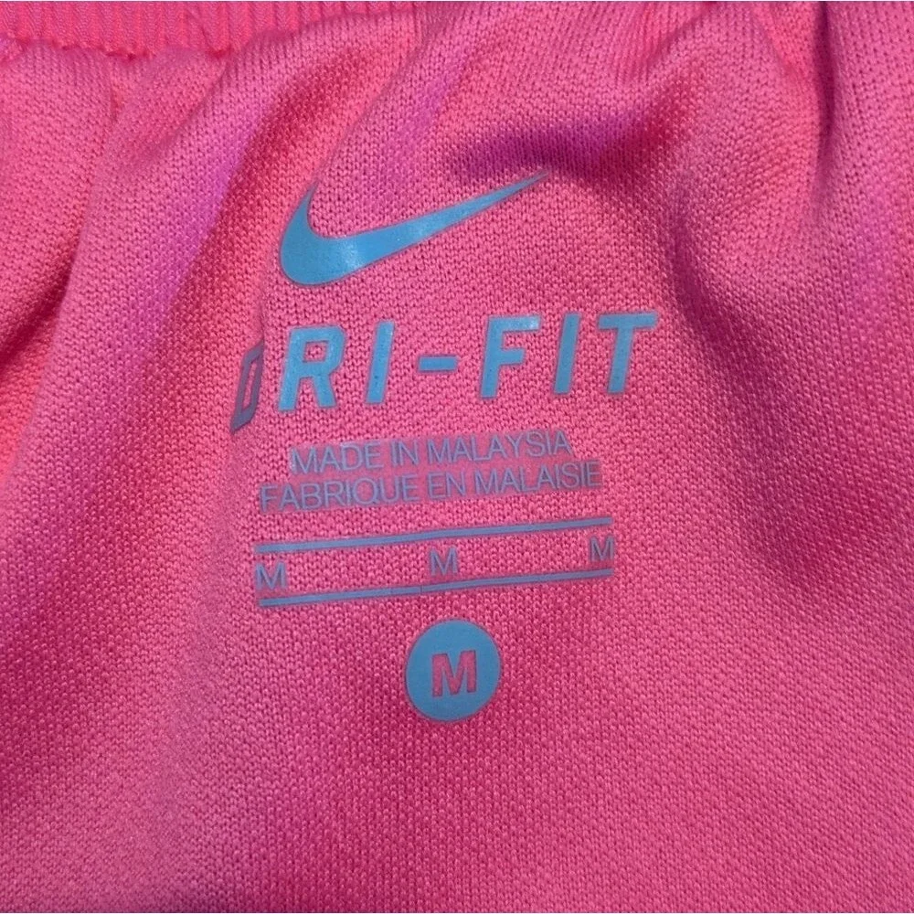 Women Nike Pink Blue Lined 2 in 1 Athletic Run Shorts Medium drawstring pocket